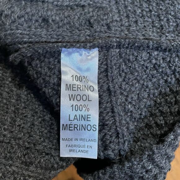 Inis Crafts Sweater Cape Poncho Merino Wool Cable Knit Ireland Made S/M New - Picture 6 of 9